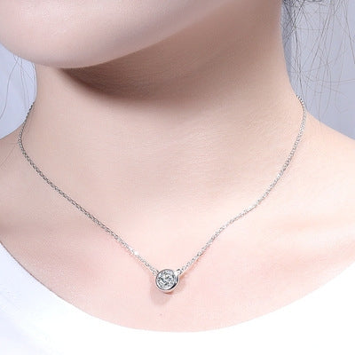 0.5ct ベゼルセッティング ネックレス