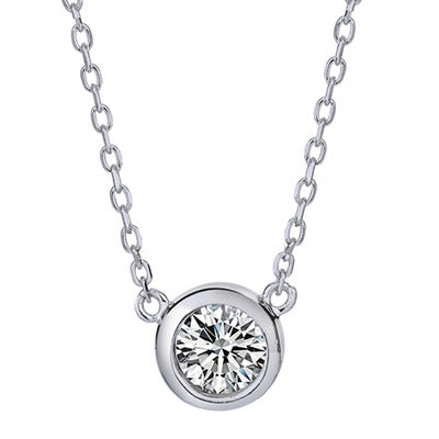 0.5ct ベゼルセッティング ネックレス